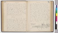 Joseph Nisbet LeConte journal entry with sketch (two page spread)