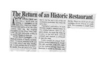 Return of an Historic Restaurant