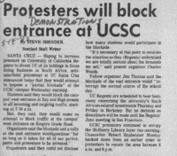 Protesters will block entrance at UCSC