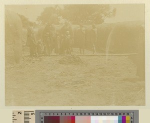Masai kraal and occupants, Kikuyu, Kenya, ca.1901
