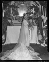 Stanford senior Margaret Joy on her wedding day, Bel Air, 1935