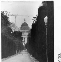 View of the California State Capitol building nearly restored