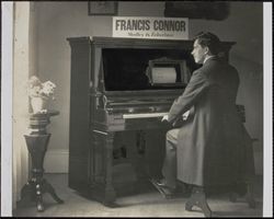 Herbert E. Medley playing a Francis Connor piano, 433 Humboldt Street, Santa Rosa, California, between 1908 and 1913