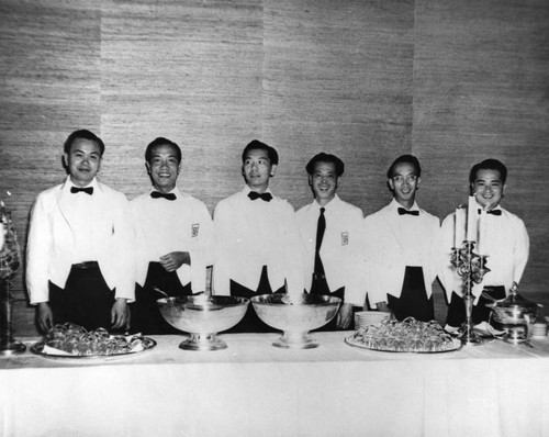 Waiters at the Moongate Restaurant