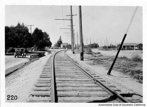 Pacific Electric Railway tracks, North Hills, approximately 1926