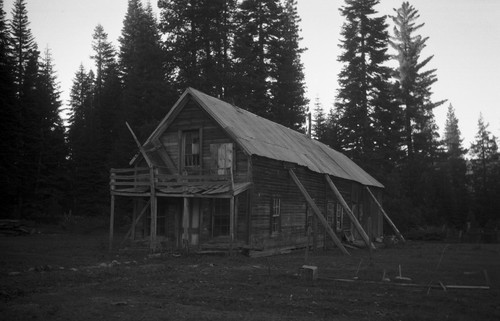Propped up old residence in La Porte, Sierra County, California, SV-539