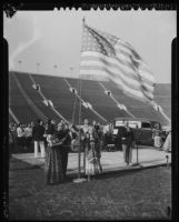 Raising the American flag for a Cinco de Mayo celebration