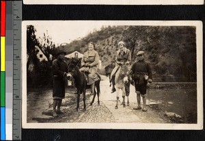 Missionaries going on a picnic, Shaoxing, Zhejiang, China, ca.1930-1940
