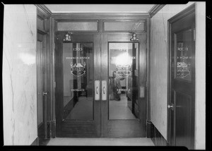 Doors of office, 13th floor, Foreman Building, Southern California, 1929