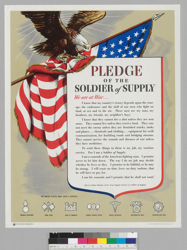 Pledge of the soldier of supply: we are at war