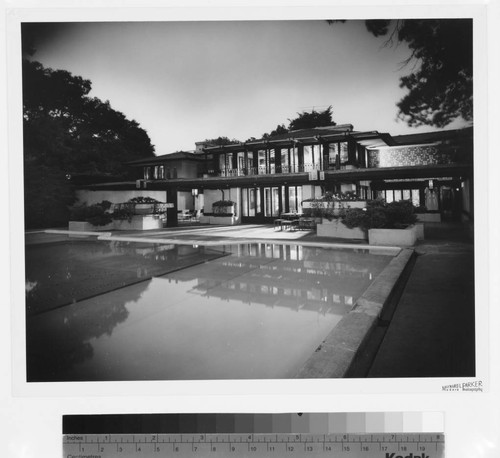 Coonley, Avery, residence. Exterior and Swimming pool