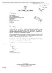 [Letter from Jeff Jeffery to Greg Marcinak regarding bill of landing for goods leaving Cyprus]