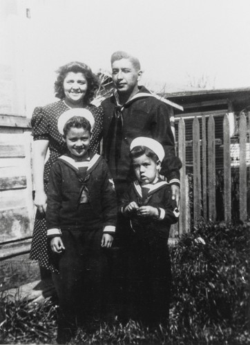 Mary Trejo (née Lathrop), Albert Trejo, and their sons, Leroy and Wayne : 1944