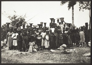 Schoolchildren bringing sand, Aburi c. 1905