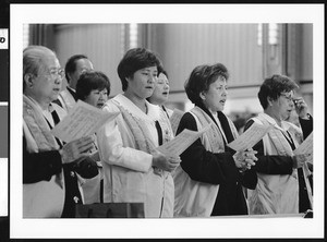 Women singing in prayer, Los Angeles, 1999