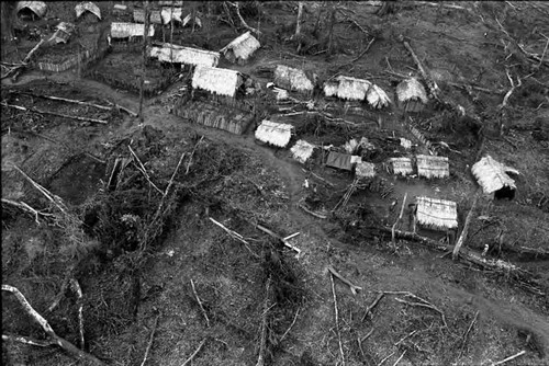 Aerial view of refugee camp, Chiapas, 1983