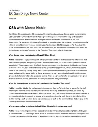 Q&A with Alonso Noble