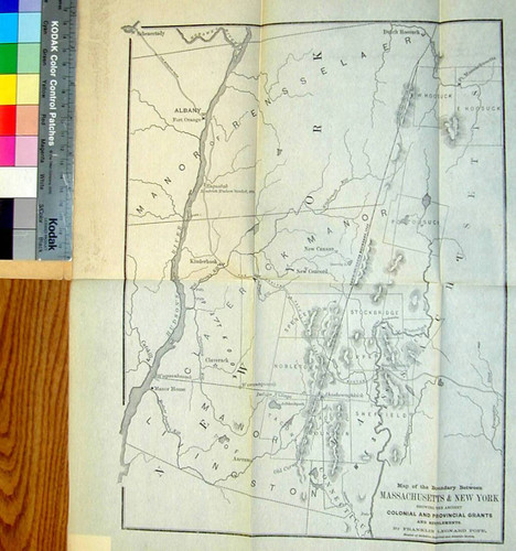 Map of the Boundary between Massachusetts & New York showing the ancient Colonial and Provincial Grants and Settlements