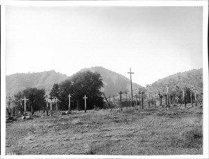 Yokut Indian cemetery, Tule River Reservation near Porterville, California, ca.1900