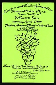 Ministers and workers convocation, Texas southwest, COGIC, San Antonio, Women's day program, 1984