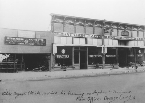 M. Eltiste & Company building, Orange, California, ca. 1918