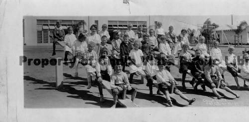 Second Graders in front of F St. School