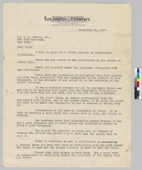 Letter from William Randolph Hearst to William Randolph Hearst, Jr. giving advice on newspaper circulation