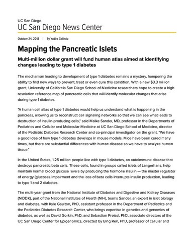 Mapping the Pancreatic Islets