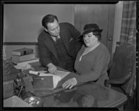 Reverend Ethel Duncan arrested for tax evasion, Los Angeles, 1935