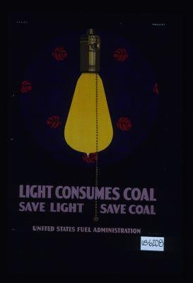 Light consumes coals. Save light, save coal