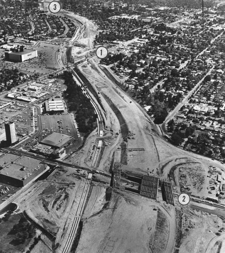 Hollywood Freeway extension, aerial view