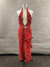 Red lace Pat Campano dress