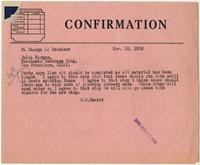 Telegram from William Randolph Hearst to Julia Morgan, November 10, 1930