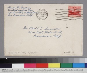 Letter from Henry Mather Greene to David C. Swanson