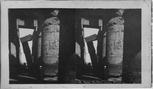 The Fallen Column, Karnak. Inscription en recto: 188 Egypt: the fallen column, Karnak