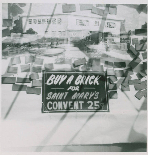 Saint Mary's Convent "Buy a Brick" sign, Boyle Heights, California