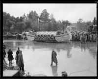 "Norse Ship at Anchor" float in the Tournament of Roses Parade, Pasadena, 1934