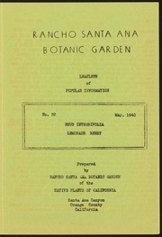 Leaflets of Popular Information, No. 32, Rhus intergrifolia, Lemonade Berry