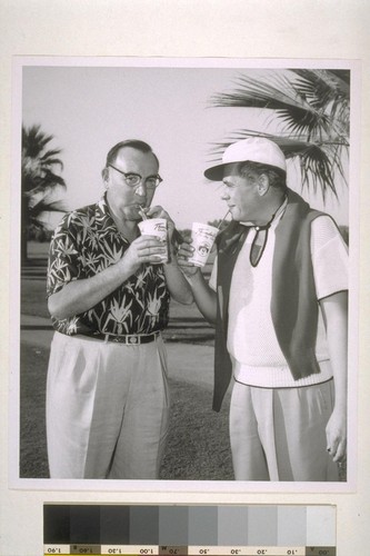 [Edmund G. Brown and Dezi Arnaz in Palm Springs.]