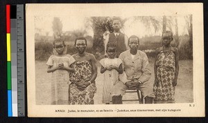 Carpenter and his family, Amadi, Congo, ca.1920-1940