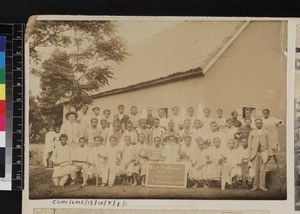 Group portrait of students and staff of Industrial Instituion, Soavina , Madagascar, 1903