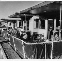 Houseboats-tied up at what is probably Freeport Marina on the Sacramento River