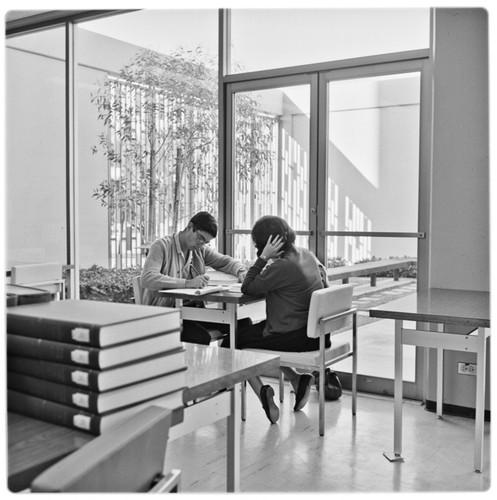 Students in the University Library in Urey Hall