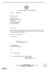 [A Letter from PRG Redshaw to Richard Ross Regarding the Enclosure of a Witness Statement as Per the Request of Sharon Tapley]
