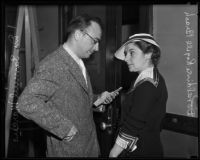 Dr. Samuel Marcus and Doraldine Rogell Brash during the Brash divorce, Los Angeles, 1935