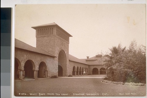 West Arch from the court, Stanford University, California No. 1092