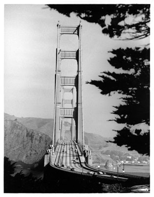 [View of the Golden Gate Bridge looking north toward Marin]