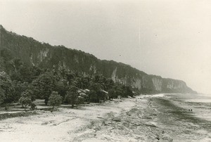 The cliff on the atoll of Makatea