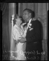 Fred Happy Meyers and former Ann Campbell at their wedding at the San Diego Expo, 1935