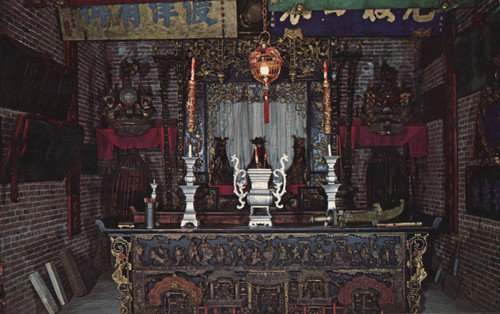 Interior View of Chinese Temple